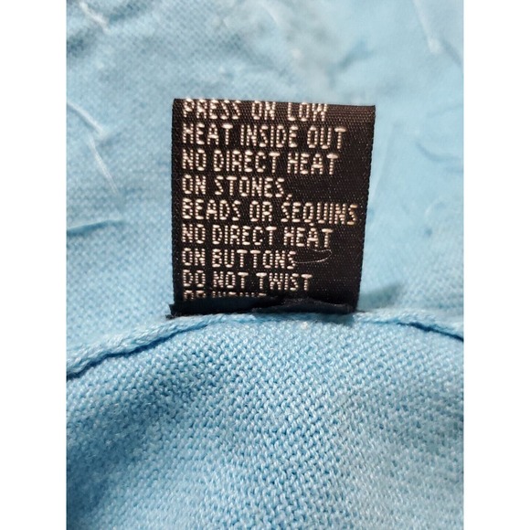 Berek by Takako Sakon XL Button Down Light Blue Sequins Beaded Cardigan Sweater - Picture 12 of 13